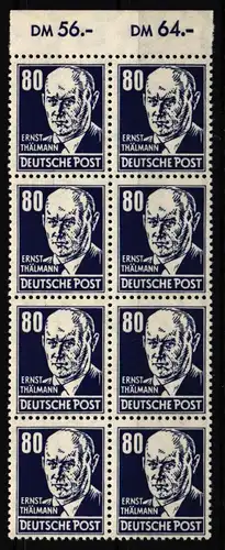 DDR 339 postfrisch 8er Block vom Oberrand #IK174