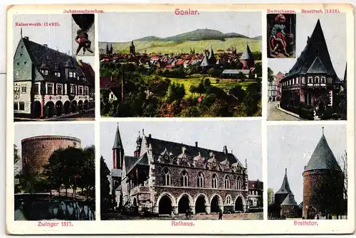 AK Goslar Mehrbildkarte (Zwinger, Rathaus usw.) #PN103