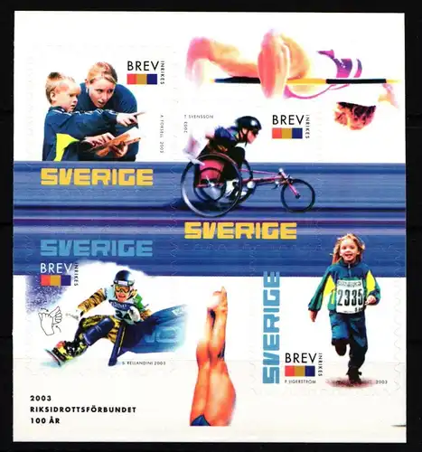 Schweden 2334-2337 postfrisch 100 Jahre Schwedischer Sportverband #IJ800