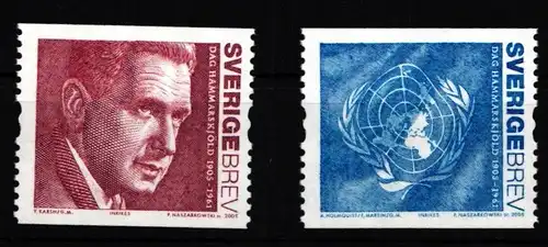 Schweden 2466-2467 postfrisch 100. Geburtstag von Dag Hammarskjöld #IJ859