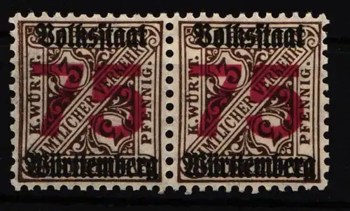 Württemberg Dienst 271 postfrisch waagerechtes Paar #IK400