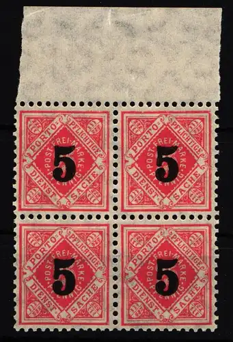 Württemberg Dienst 185 postfrisch 4er Block #IK315