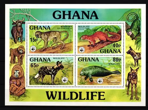 Ghana Block 71 postfrisch Wildtiere #IG237