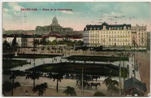 AK Brüssel Place de la Constitution 1911 #PN137