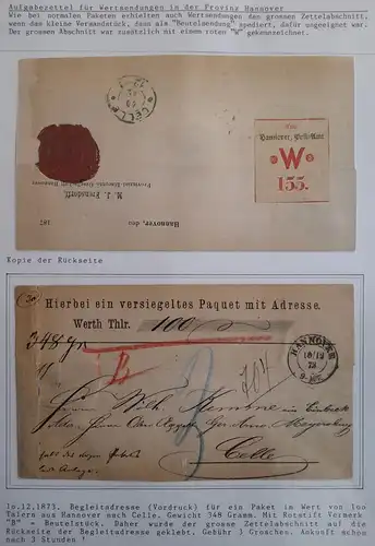 Deutsches Reich Paketbegleitadresse gr. Zettelabschnitt auf Rückseite #IB874