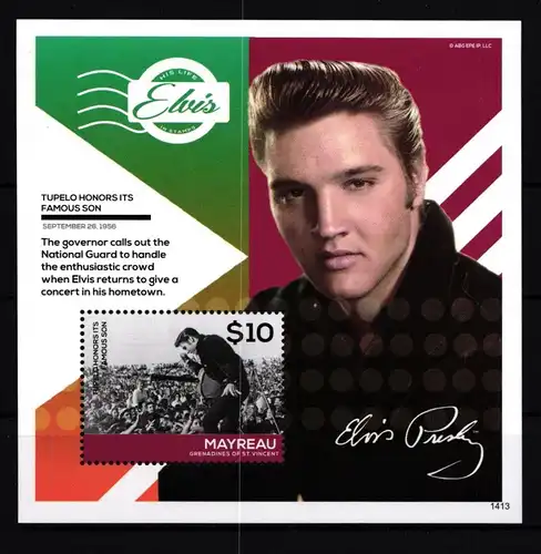 Mayreau Block 57 postfrisch Elvis Presley #IH540
