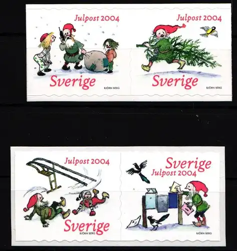 Schweden 2435–2438 postfrisch 2 Paare selbstklebend Weihnachten #IJ844