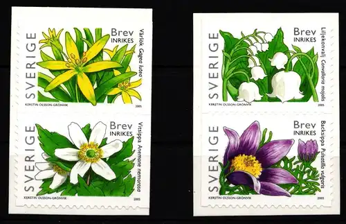 Schweden 2459-2462 postfrisch 2 Paare Frühlingsblumen #IJ858