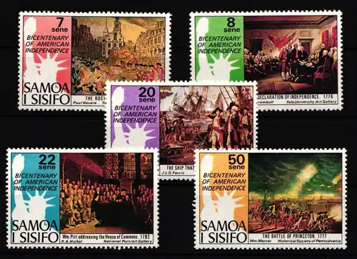 Samoa 328-332 postfrisch 200 Jahre Unabhängigkeit der USA #IJ717