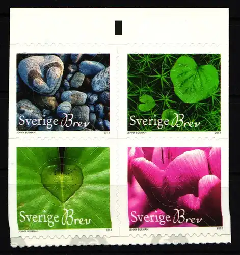 Schweden 2917-2920 postfrisch Viererblock selbstklebend Grußmarken Natur #IK678