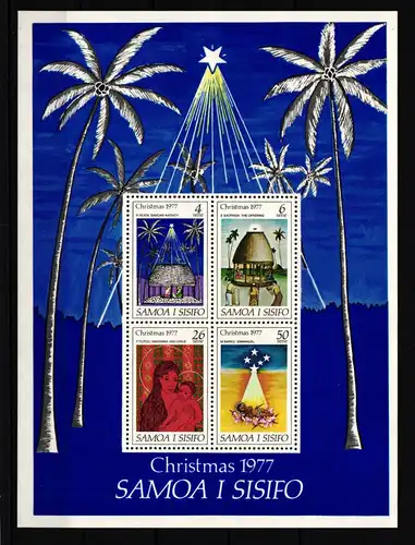 Samoa Block 14 mit 362-365 postfrisch Weihnachten #IJ724