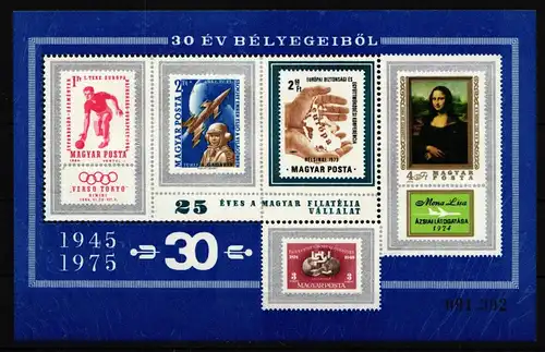 Ungarn Block 114A mit 3059A postfrisch ungarische Briefmarken #IJ642