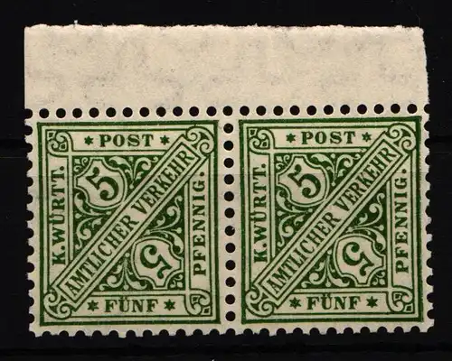 Württemberg Dienst 229 postfrisch waagerechtes Paar vom Oberrand #IK323