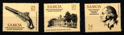 Samoa 473-475 postfrisch 250. Geburtstag von George Washington #IJ747