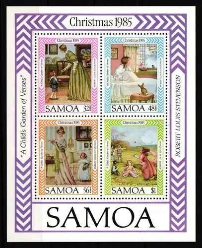 Samoa Block 37 mit 576-579 postfrisch Weihnachten #IJ757