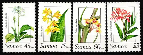 Samoa 669-672 postfrisch Blumen Orchideen #IJ754