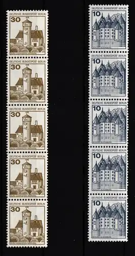 Berlin 532 AI R, 534 AI R postfrisch 5er Streifen #IL210