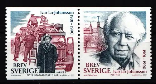 Schweden 2241-2242 postfrisch Paar 100. Geburtstag von Ivar Lo-Johansson #IJ777