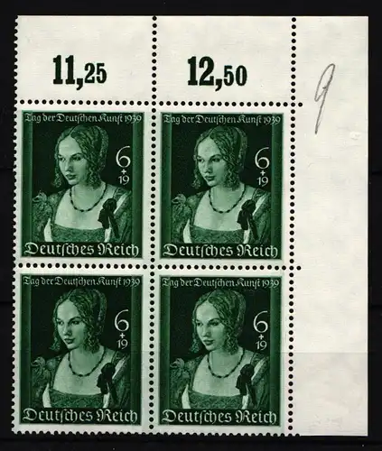 Deutsches Reich 700 postfrisch 4er Block vom Eckrand #IL065