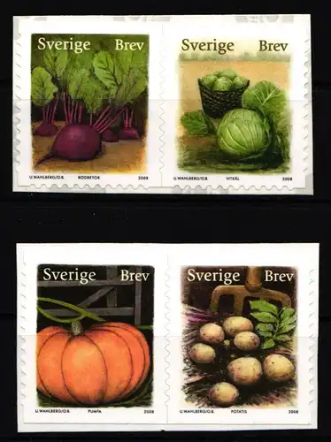 Schweden 2654–2657 postfrisch selbstklebend Gemüse Herbsternte #IJ975
