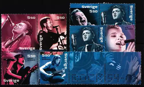 Schweden 2426–2433 postfrisch 50 Jahre Rockmusik #IJ841