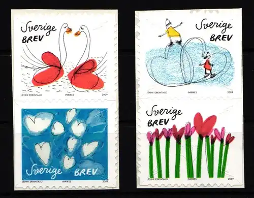 Schweden 2683-2686 postfrisch selbstklebend Grußmarken Schwanenpaar #IJ990