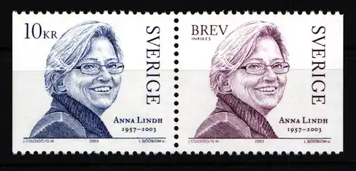 Schweden 2382-2383 postfrisch Tod von Anna Lindh #IJ803