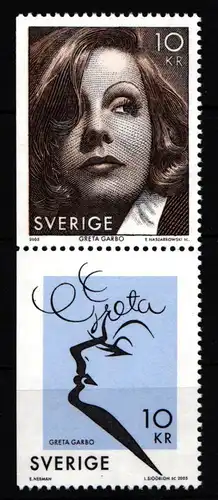 Schweden 2485-24856 postfrisch Paar 100. Geburtstag von Greta Garbo #IJ872