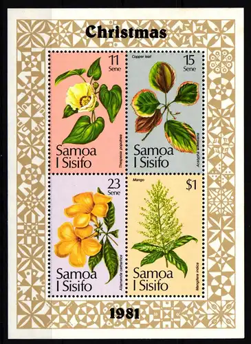 Samoa Block 26 mit 469-472 postfrisch Weihnachten #IJ745