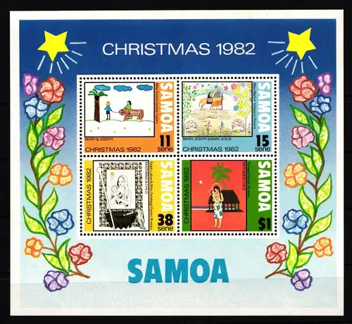 Samoa Block 29 mit 490-493 postfrisch Weihnachten #IJ752