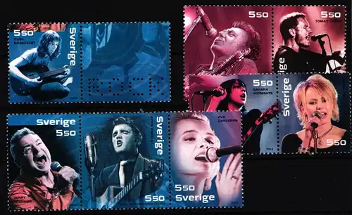 Schweden 2426–2433 postfrisch 50 Jahre Rockmusik #IJ839