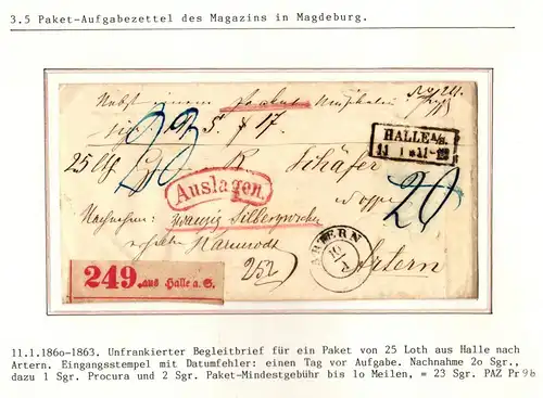 Preußen Paketbegleitbrief als Nachnahme mit Aufgabezettel #IB670