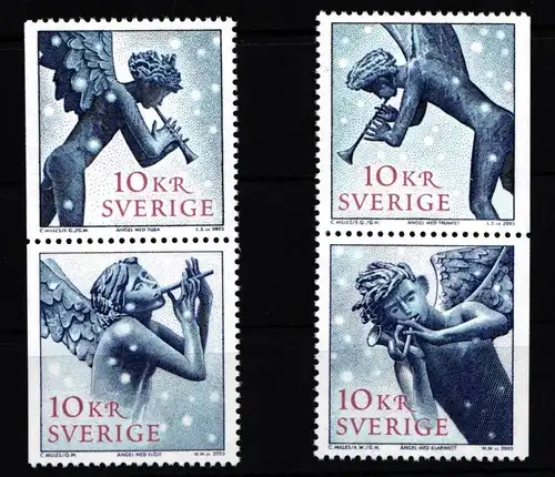 Schweden 2506-2509 postfrisch 2 Paare Weihnachten Weihnachtsengel #IJ886
