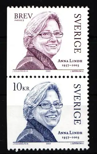 Schweden 2382-2383 postfrisch Tod von Anna Lindh #IJ806