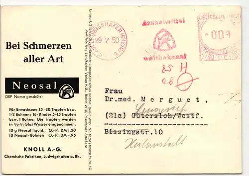 BRD Freistempler 4 Pfenning auf Postkarte der Besatzungszonen #IL201