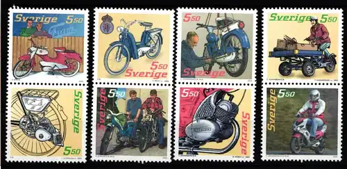 Schweden 2493-2500 postfrisch 4 Paare Mopeds #IJ881