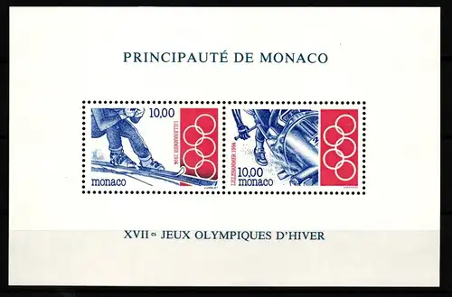Monaco Block 61 postfrisch Olympische Spiele #IH735