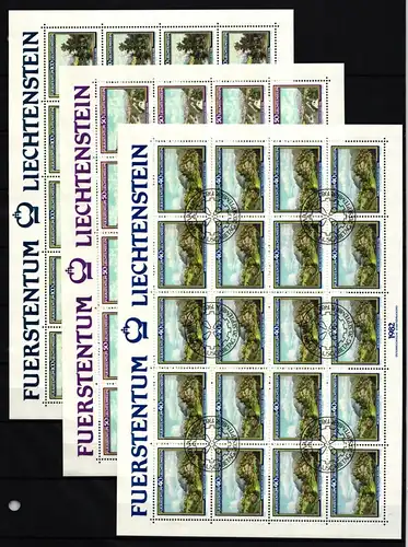 Liechtenstein 806-808 gestempelt Kleinbogensatz mit Ersttagsstempel #IH748