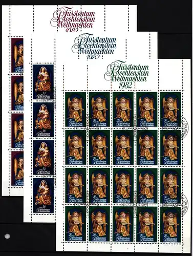 Liechtenstein 813-815 gestempelt Kleinbogensatz mit Ersttagsstempel #IH752