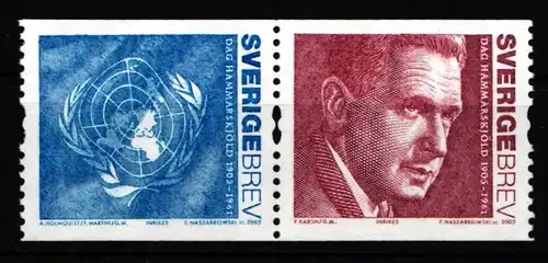 Schweden 2466-2467 postfrisch Paar 100. Geburtstag von Dag Hammarskjöld #IJ860