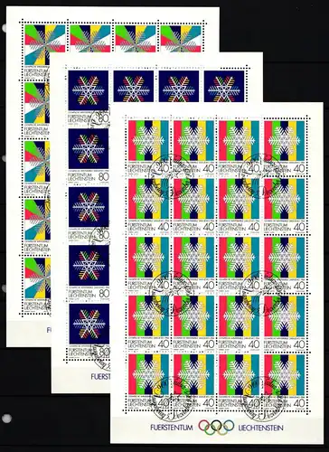 Liechtenstein 834-836 gestempelt Kleinbogensatz mit Ersttagsstempel #IH767