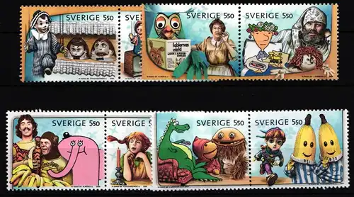 Schweden 2548-2555 postfrisch 4 Paare 50 Jahre Fernsehen in Schweden #IJ915