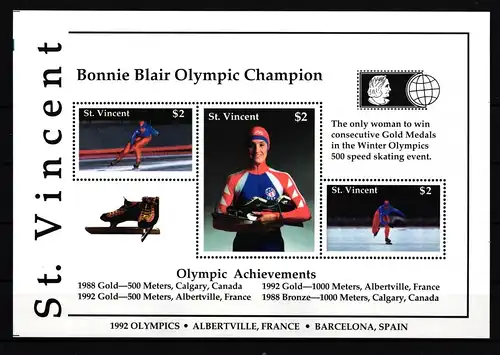 St. Vincent Block 210 postfrisch Olympische Spiele #IH704
