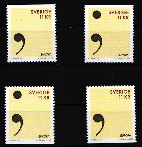Schweden 2629 -26230 DO/DU postfrisch Semikolon und Komma #IJ964