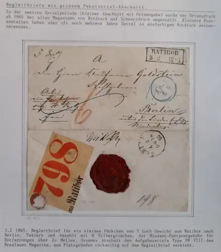 Preußen Paketbegleitbrief mit gr. Zettelabschnitt auf Rückseite #IB710