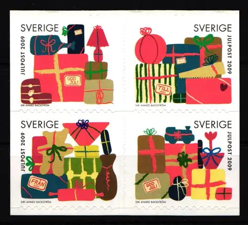 Schweden 2725-2728 postfrisch Viererblock Weihnachten #IJ997