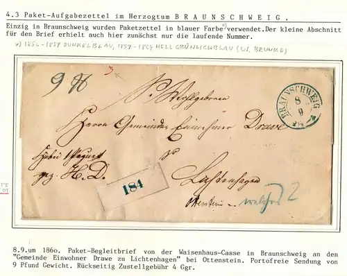 Braunschweig Paketbegleitbrief portofrei und mit Aufgabezettel #IB810