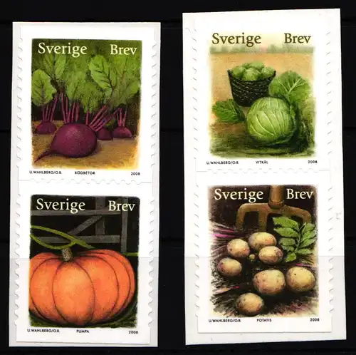 Schweden 2654–2657 postfrisch selbstklebend Gemüse Herbsternte #IJ976