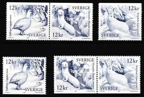 Schweden 2730–2732 Do/Du postfrisch Tiere in weißem Winterkleid #IJ993