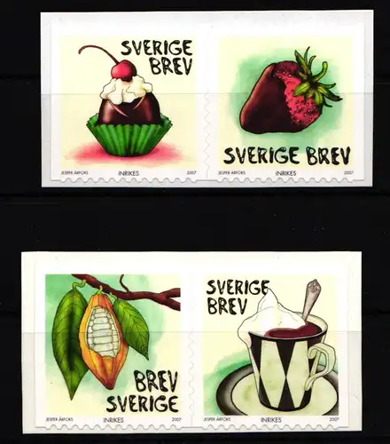 Schweden 2597–2600 postfrisch selbstklebend Schokolade #IJ941